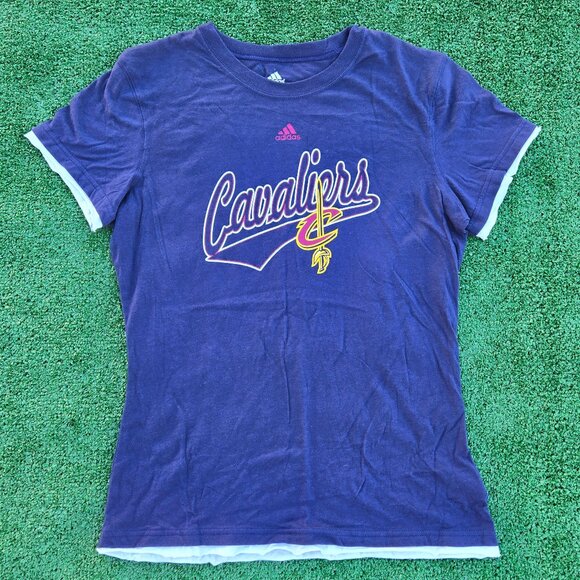 ❤️🏀💛 Cleveland Cavaliers womens layered look t-shirt NBA  Adidas - Picture 1 of 5